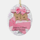 双生児の初めてのクリスマスのオーナメント セラミックオーナメント (右)
