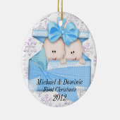 双生児の初めてのクリスマスのオーナメント セラミックオーナメント (右)