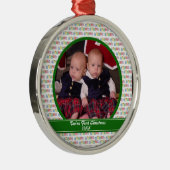 双生児の初めてのクリスマスのオーナメント メタルオーナメント (右)