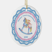 双生児の初めてのクリスマス男の子か女の子のオーナメント セラミックオーナメント (右)