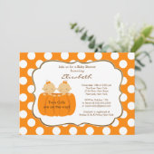 双生児の女の子の秋のカボチャベビーシャワーの招待状 招待状 (スタンド正面)