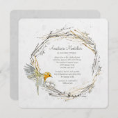 双生児の巣のベビーシャワーの招待状 招待状 (正面/裏面)