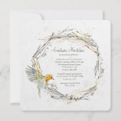 双生児の巣のベビーシャワーの招待状 招待状 (正面)