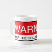 双生児の影響を受けて警告 コーヒーマグカップ (正面左)