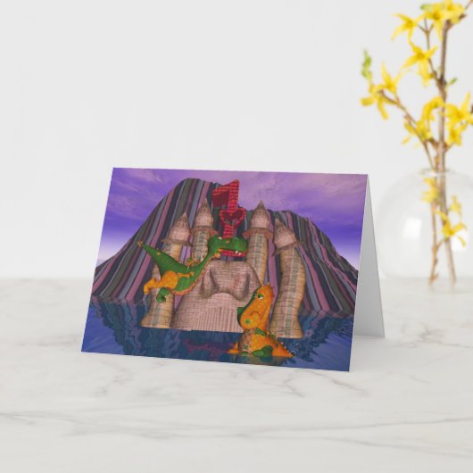 双生児の最初バースデー・カード2のかわいいパッチワークDrago カード (黄色い花)