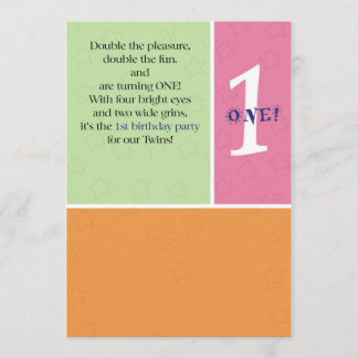 双生児の最初誕生日 招待状