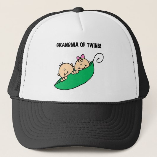 双生児の祖母がTシャツとギフトを着た キャップ (正面)
