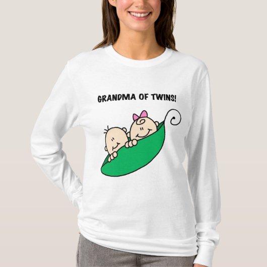 双生児の祖母がTシャツとギフトを着た Tシャツ (正面)