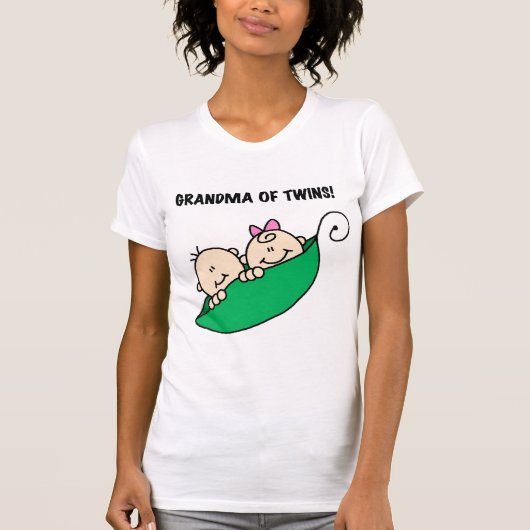双生児の祖母がTシャツとギフトを着た Tシャツ (正面)