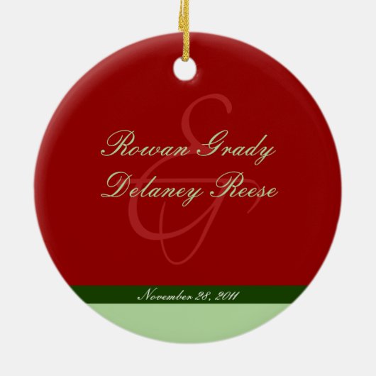 双生児の第1クリスマスのカスタムなオーナメント(赤い) セラミックオーナメント (裏面)