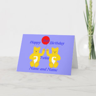 双生児の誕生日の男の子カード カード
