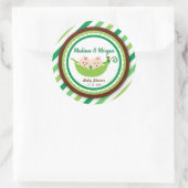 双生児の赤ちゃんシャワーの2つのエンドウ ラウンドシール (バッグ)