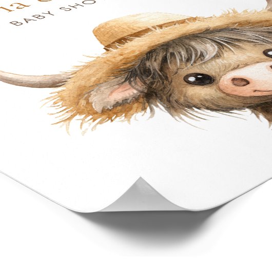 双生児の赤ちゃんシャワーへようこそ高地の聖牛 ポスター (角)