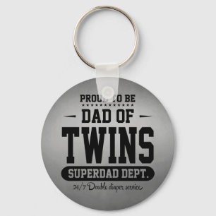 双生児のSuperdadの部門のパパがあること誇りを持った キーホルダー