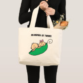 双生児のTシャツおよびギフトの祖母 ラージトートバッグ (正面(商品))