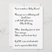 双生児はベビーシャワーの招待に耐えます 招待状 (裏面)