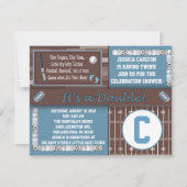 双生児はベビーシャワー招待状を遊ばします 招待状 (正面)