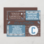 双生児はベビーシャワー招待状を遊ばします 招待状 (正面/裏面)