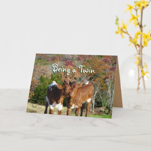 双生児は大事な行事をカードカスタマイズ カード (黄色い花)