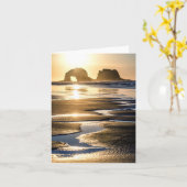 双生児は干潮で日没を揺すります カード (黄色い花)