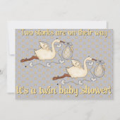 双生児は方法ベビーシャワーにあります 招待状 (正面)