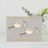 双生児は方法ベビーシャワーにあります 招待状 (スタンド正面)