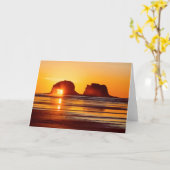 双生児は日没の挨拶状を揺すります カード (黄色い花)