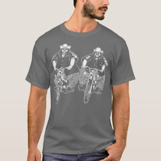 双生児をバイクに乗せる Tシャツ