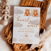 双生児テディベア赤ちゃんシャワーを待つことができる 招待状