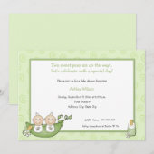 双生児ベビーシャワー招待状 招待状 (正面/裏面)