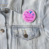 双生児ボタン(男の子、女の子)のお母さん 缶バッジ (インサイチュ)