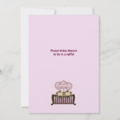 双生児猿のベビーシャワーの招待状のまぐさ桶の蘭 招待状 (裏面)