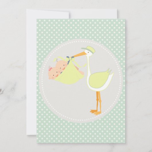 双生児男の子および女の子のベビーシャワーの招待状 招待状 (裏面)