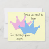 双生児男の子および女の子! 案内状 (正面)