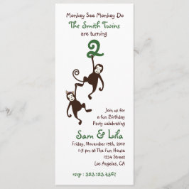 双生児第2誕生日、猿 招待状