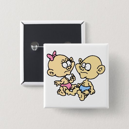 双生児 缶バッジ (正面&裏面)