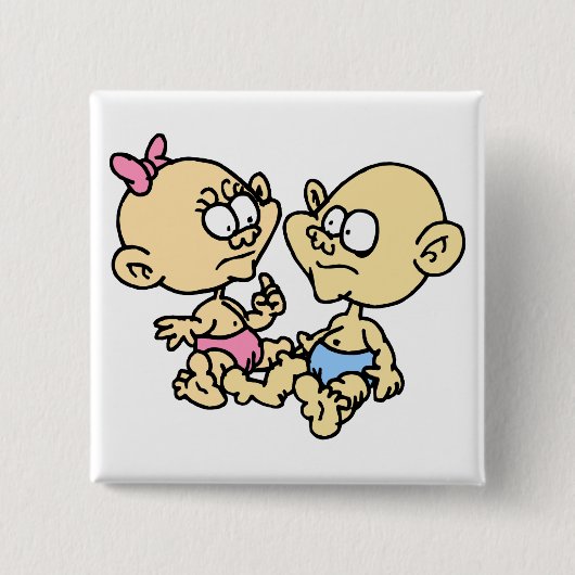 双生児 缶バッジ (正面)