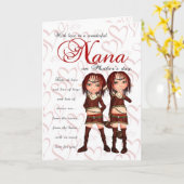 双生児- 2人のかわいい小妖精や小人からのナナの母の日カード カード (黄色い花)