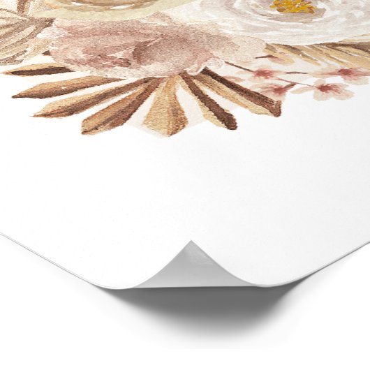 双生児Boho赤ちゃんシャワー歓迎を心から待つ ポスター (角)