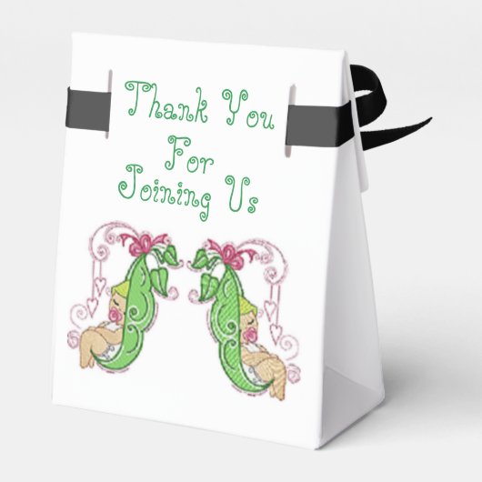 双生双生児のお気に入り箱に入った2つのエンドウ フェイバーボックス (裏面サイド)