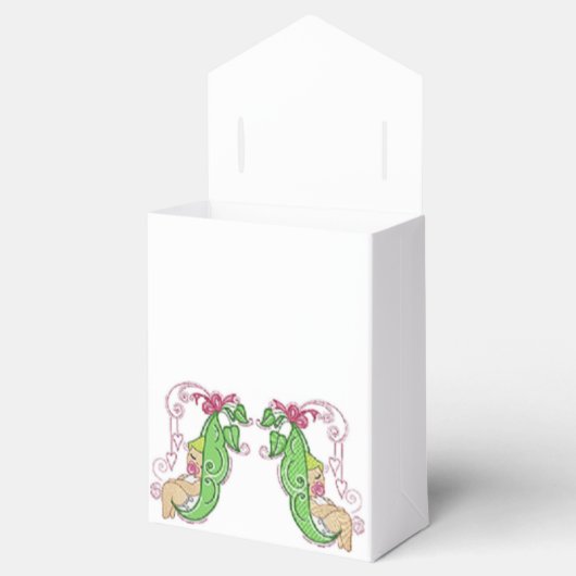 双生双生児のお気に入り箱に入った2つのエンドウ フェイバーボックス (オープン)