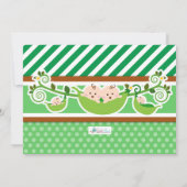 双生双生児の2つのエンドウ誕生日写真 招待状 (裏面)