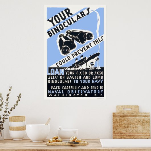 双眼鏡がこれを防ぐ可能性がある – WPA ポスター (キッチン)