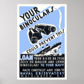 双眼鏡がこれを防ぐ可能性がある – WPA ポスター (正面)