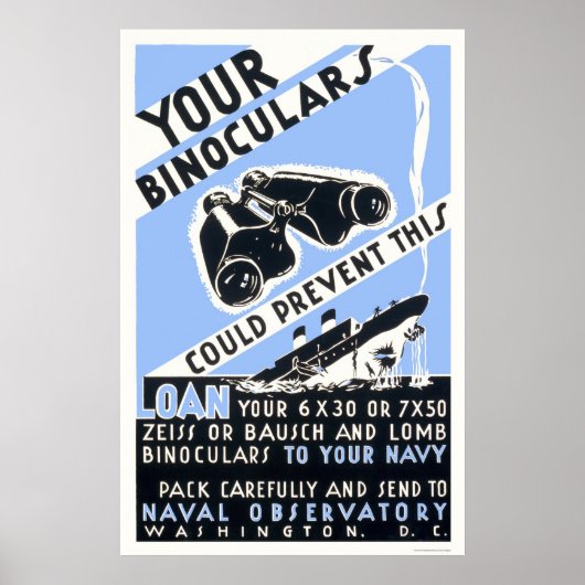 双眼鏡がこれを防ぐ可能性がある – WPA ポスター (正面)