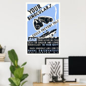 双眼鏡がこれを防ぐ可能性がある – WPA ポスター (ホームオフィス)