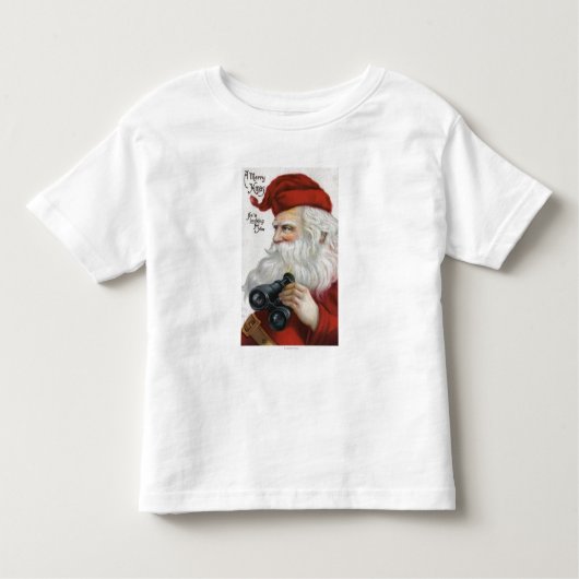 双眼鏡とのクリスマスGreetingSanta トドラーTシャツ (正面)