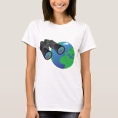双眼鏡と地球の子宮 Tシャツ (正面)