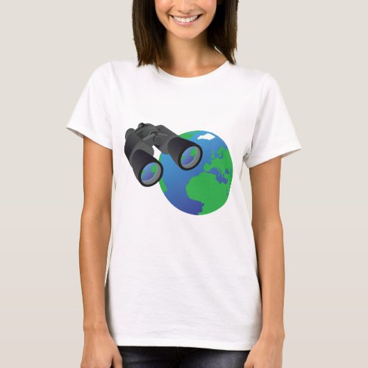 双眼鏡と地球の子宮 Tシャツ (正面)