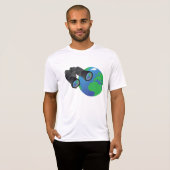 双眼鏡と地球の月面が有効 Tシャツ (正面フル)